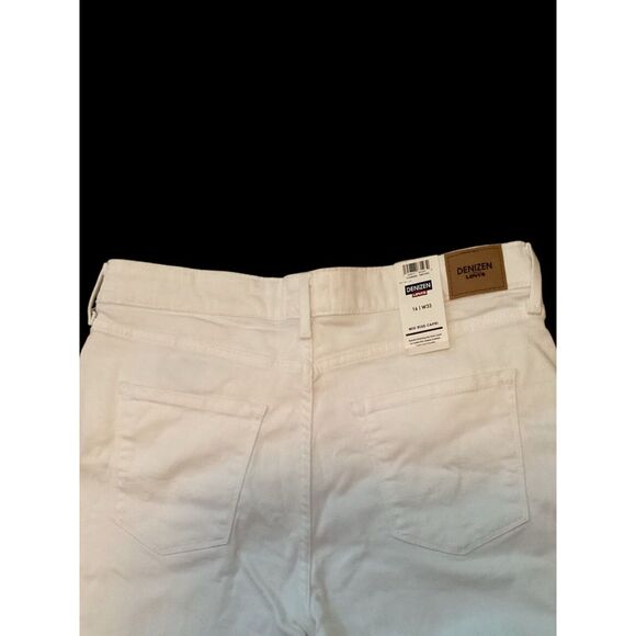 Levi’s Denizen White Denim Mid Rise Capri Stretch Jeans Size 16 W33 NEW - Picture 6 of 8